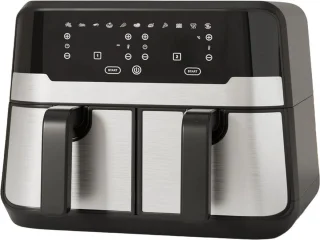 White-label Dubbele Airfryer XXXL 9L Zwart/Zilver