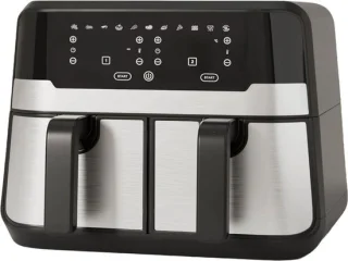 White-label Dubbele Airfryer XXXL 9L Zwart/Zilver