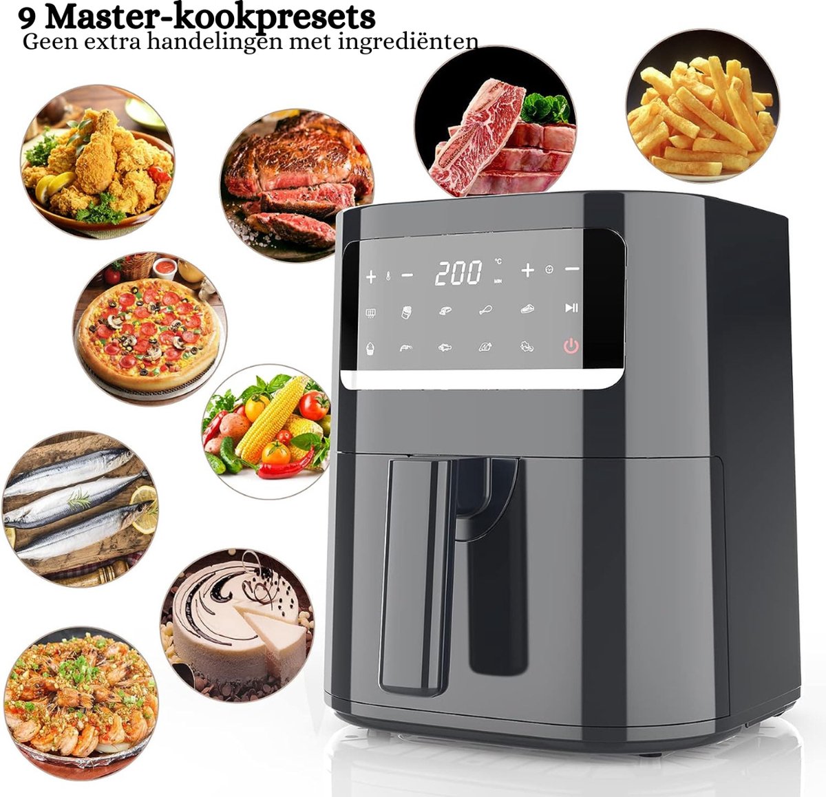 XXL Airfryer 5,5L digitaal LED touchscreen 1400W