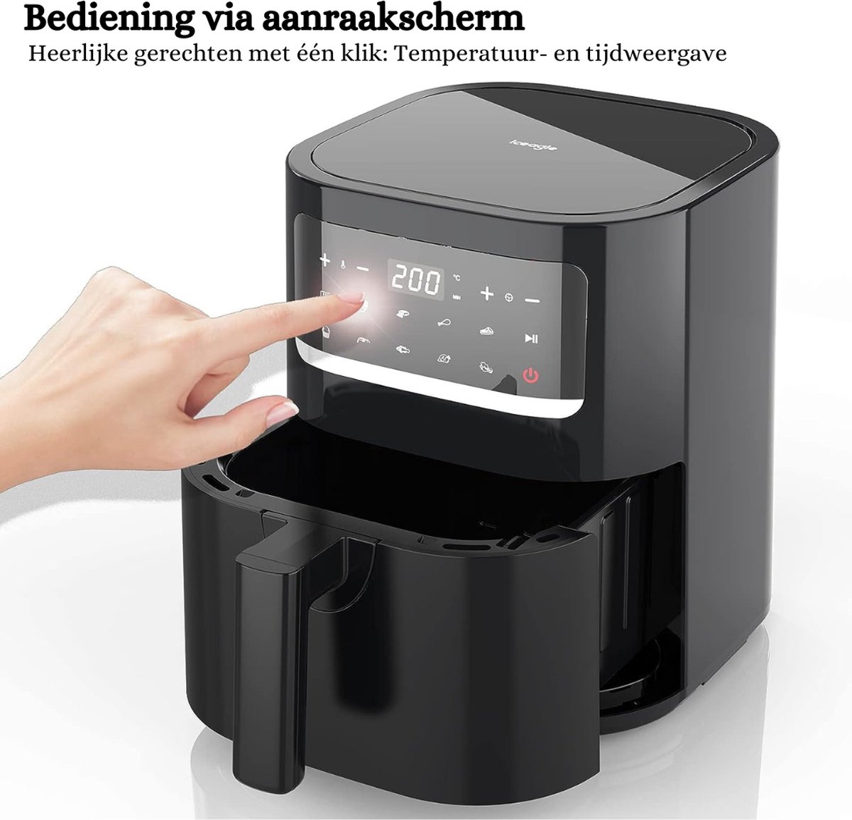 XXL Airfryer 5,5L digitaal LED touchscreen 1400W