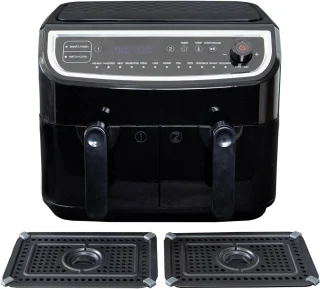 XXL Dubbele Heteluchtfriteuse 9L (2x4,5L)