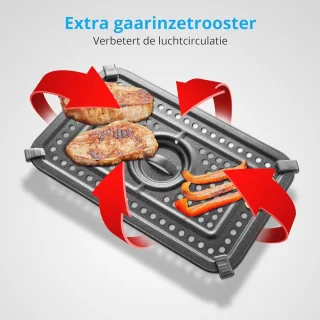 XXL Heteluchtfriteuse 2 Kamers 8,7L