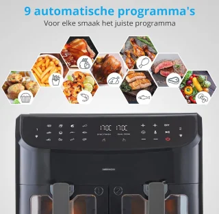 XXL Heteluchtfriteuse 2 Kamers 8,7L