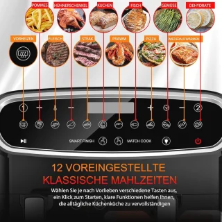 XXL Heteluchtfriteuse Dubbele Mand 10L 12 Programma's