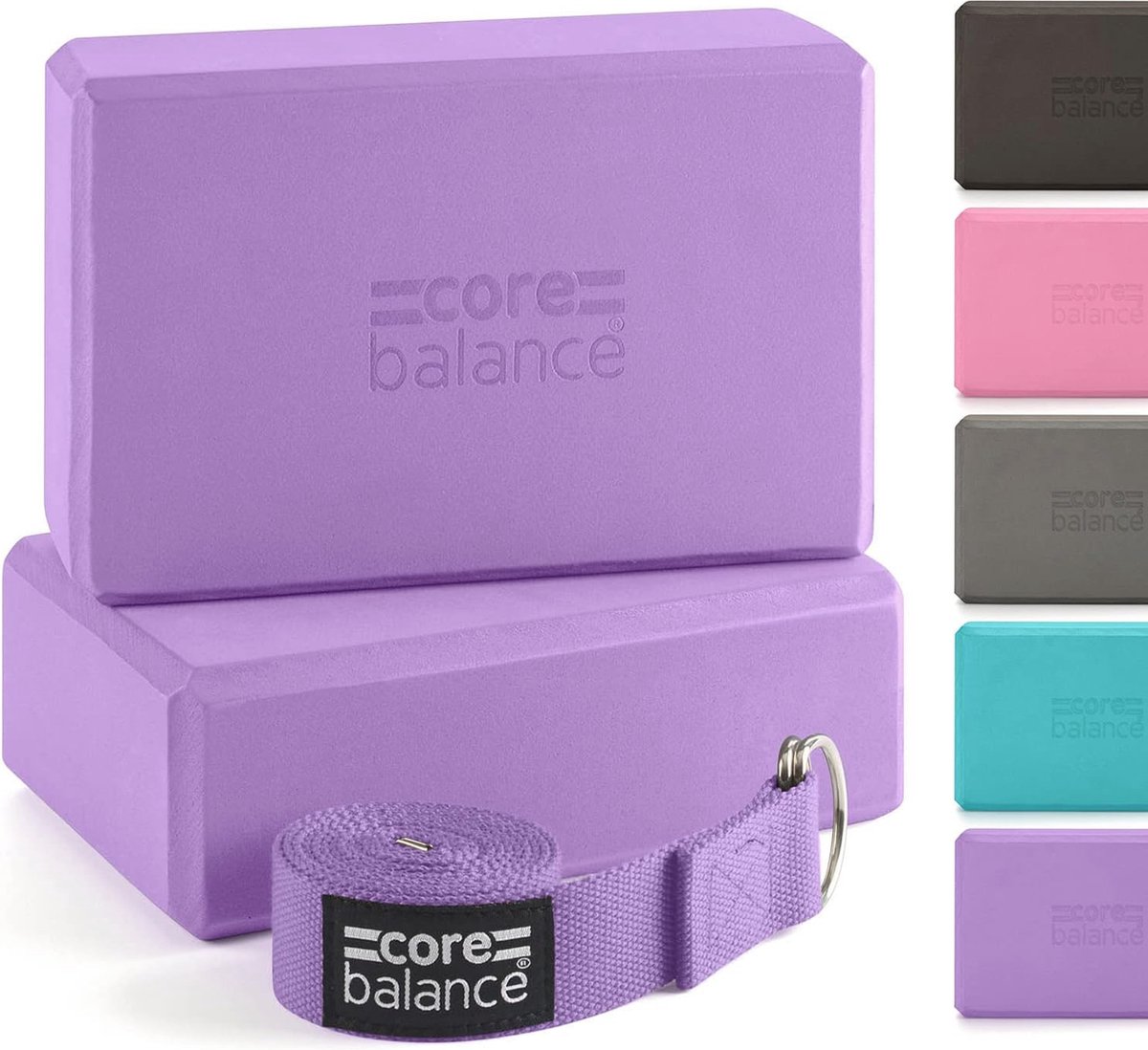 De Yoga Blok Set EVA met D-Ring Riem in één oogopslag