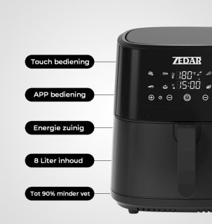 Zedar AF600 Airfryer XXL 8L Zwart