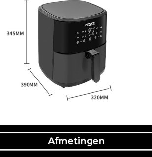 Zedar AF600 Airfryer XXL 8L Zwart