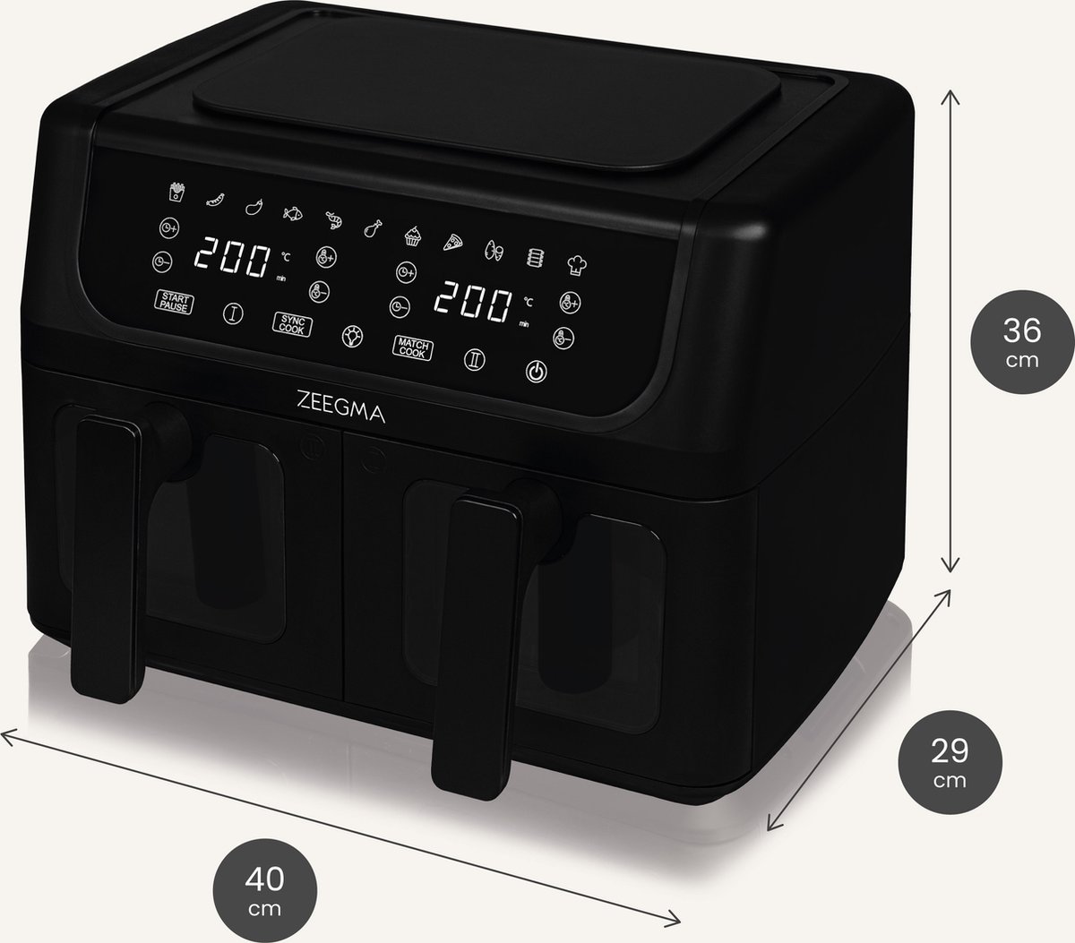 Zeegma Knapper Dual 9L Airfryer 1700W