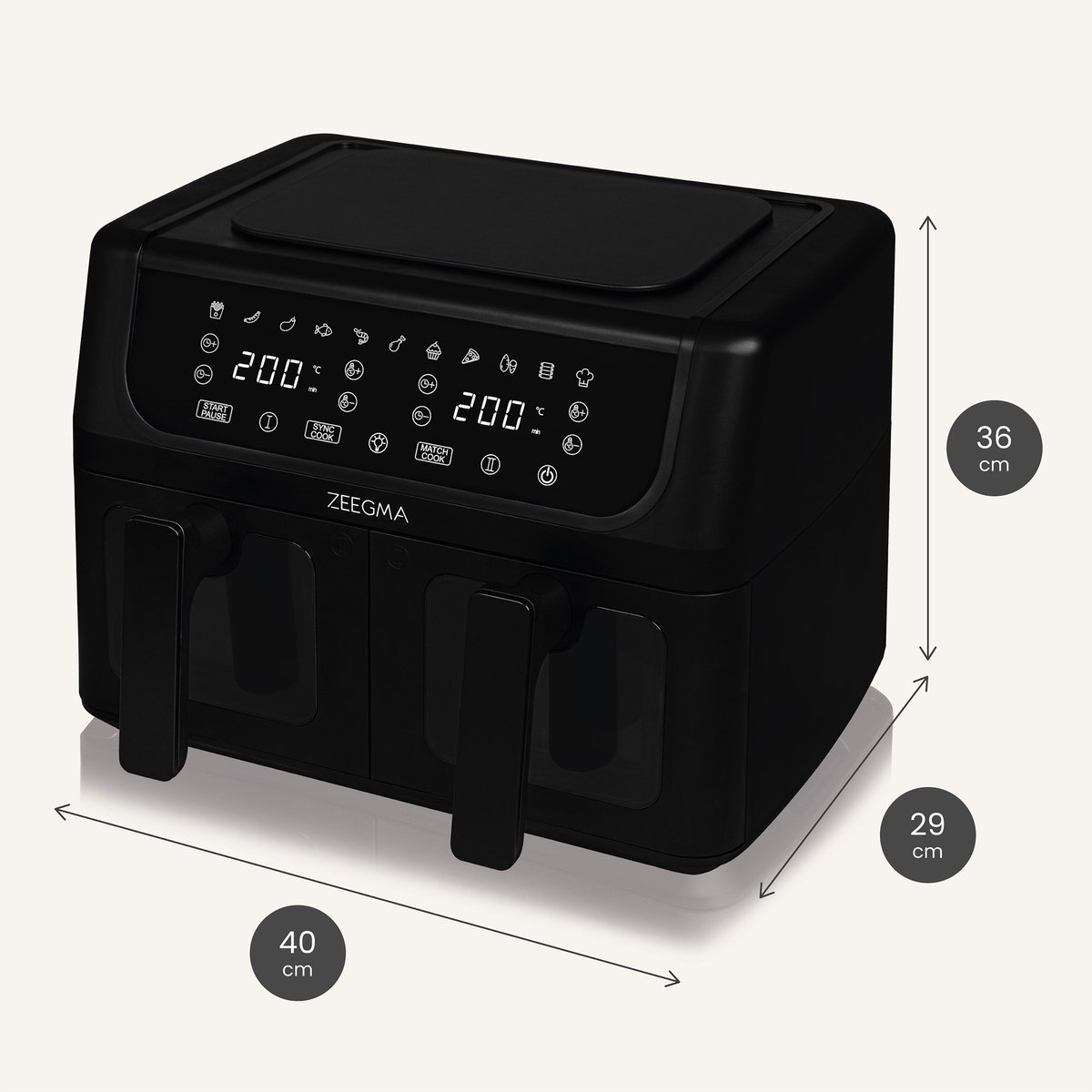 Zeegma Knapper Dual 9L Airfryer 1700W