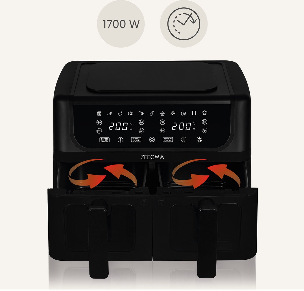 Zeegma Knapper Dual 9L Airfryer 1700W