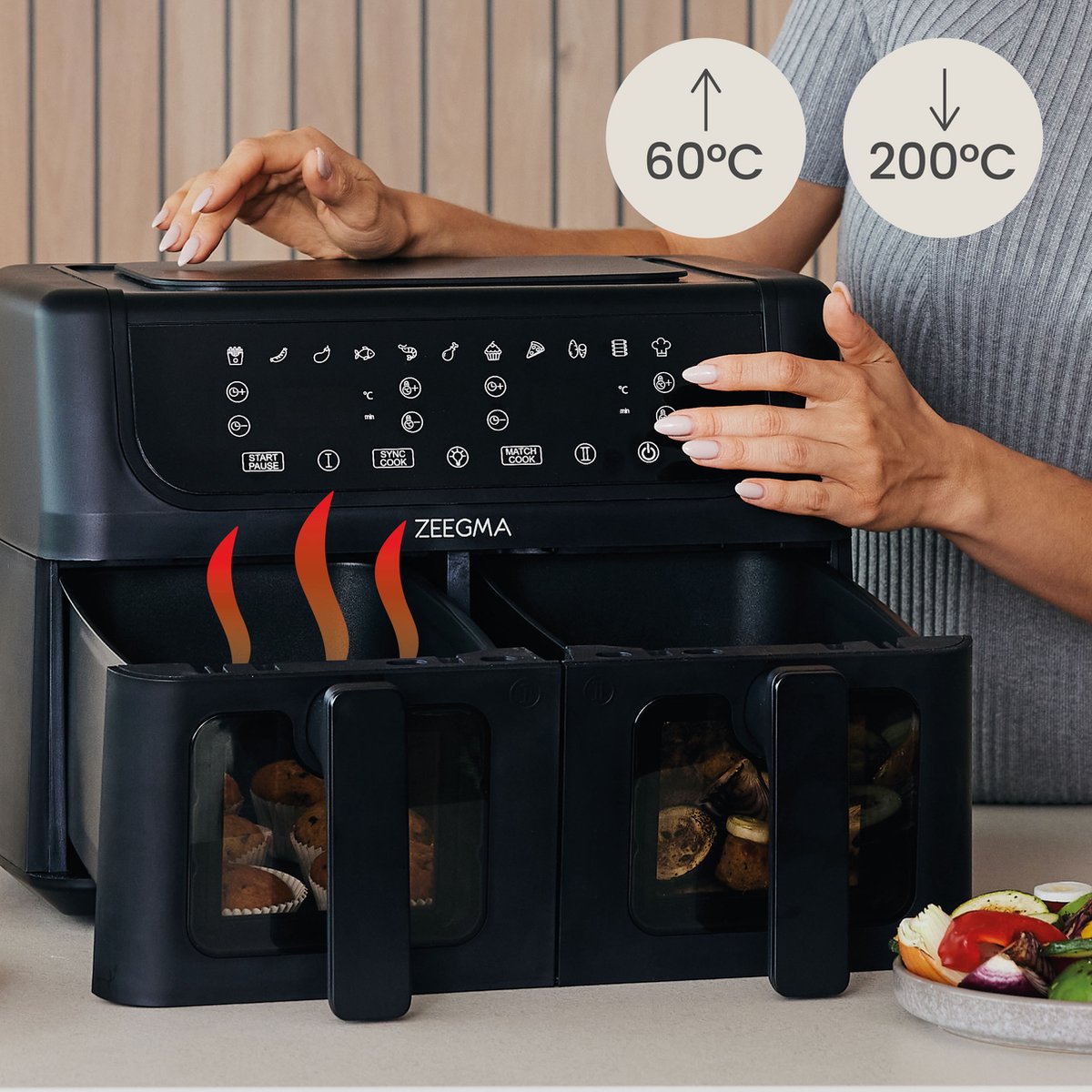 Zeegma Knapper Dual 9L Airfryer 1700W