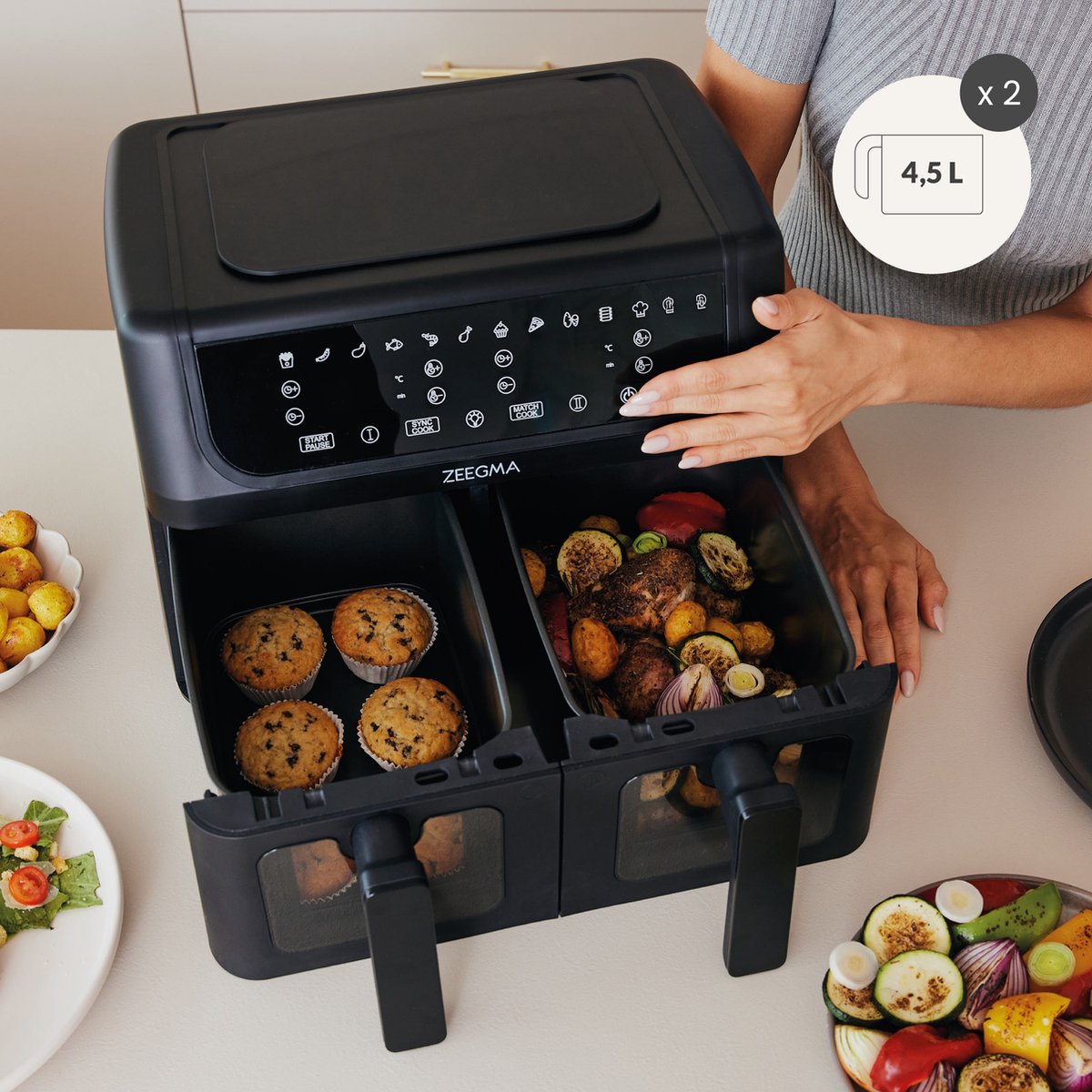 Zeegma Knapper Dual 9L Airfryer 1700W