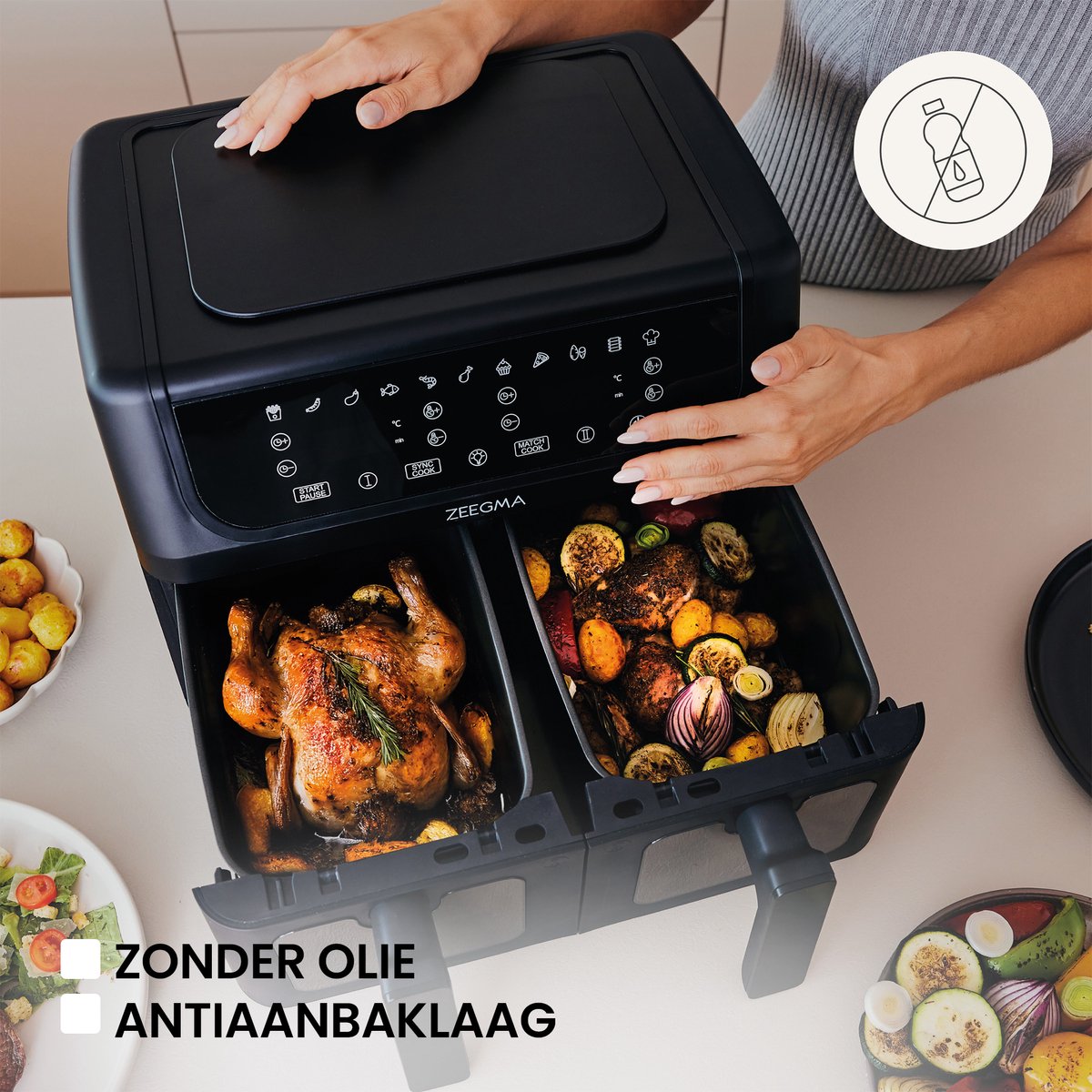 Zeegma Knapper Dual 9L Airfryer 1700W