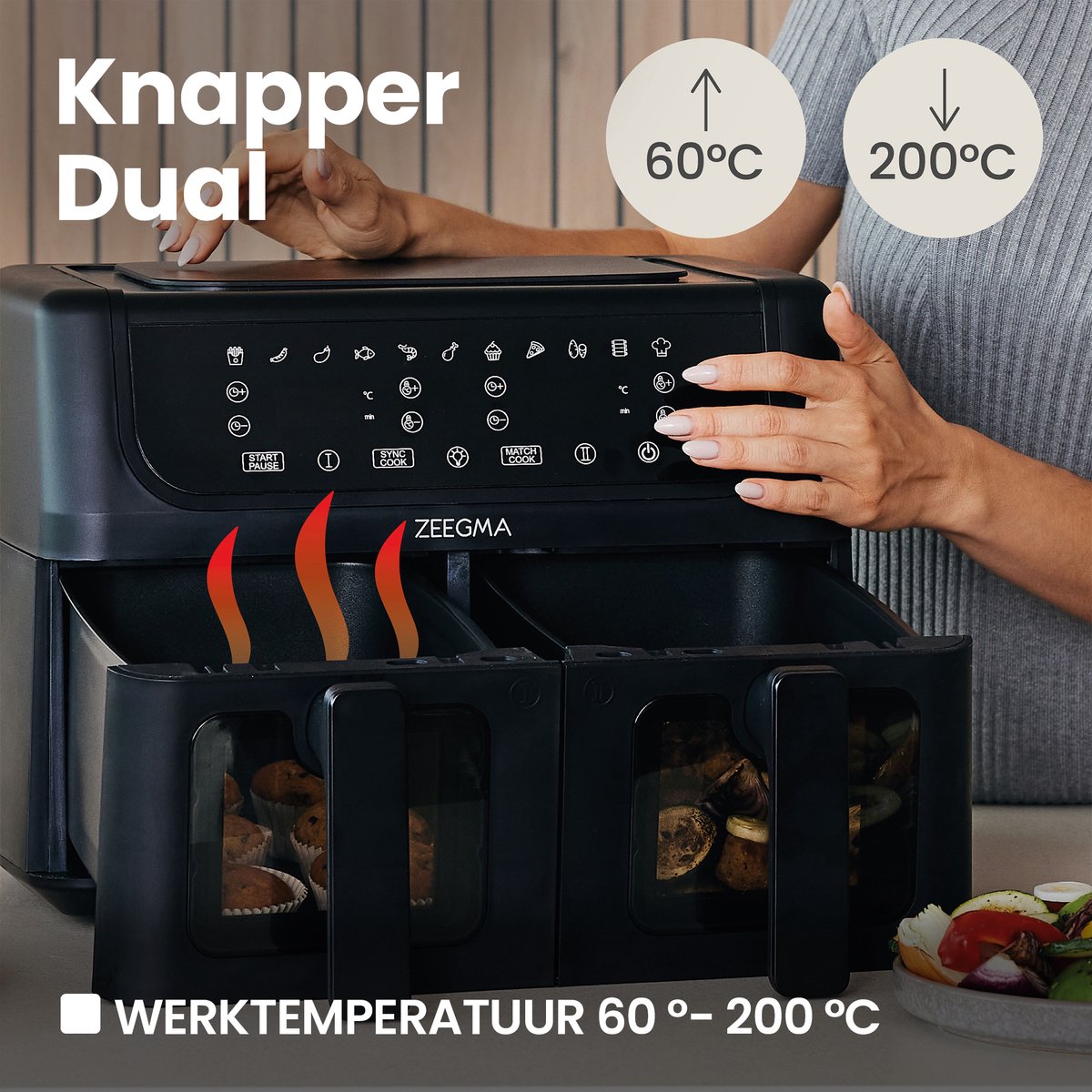 Zeegma Knapper Dual 9L Airfryer 1700W