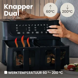 Zeegma Knapper Dual 9L Airfryer 1700W