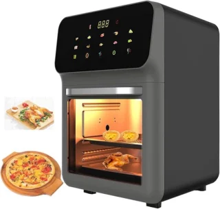 Zichtbare heteluchtfriteuse zwart