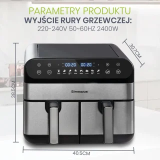 Zimoros Dubbele Airfryer Heteluchtfriteuse