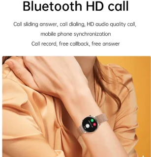 Smartwatch voor Dames - Staal en siliconen Bandje - Hartslagmeter - Stappenteller - Slaapmonitor - Multisport - Compatibel met Android en iOS - Waterproof - Goud -Zwart - Roze