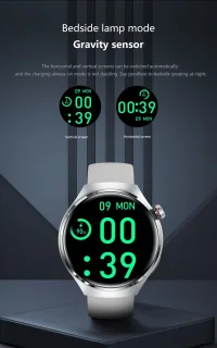 Knobbout 1.6 inch Stijlvolle HD Kleurenweergave Scherm smartwatch - Ingebouwd Kompas - Hoogtemeter en Barometer - Krachtige NFC-functie - Bluetooth Handsfree Bellen - Dynamische Interactieve Weergave - Zilver staal en siliconen horlogeband