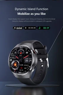 Knobbout 1.6 inch Stijlvolle HD Kleurenweergave Scherm smartwatch - Ingebouwd Kompas - Hoogtemeter en Barometer - Krachtige NFC-functie - Bluetooth Handsfree Bellen - Dynamische Interactieve Weergave - Zilver staal en siliconen horlogeband