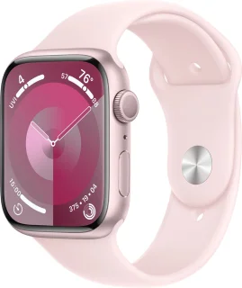 Apple Watch Series 9 - GPS + Cellular - 45mm - Pink Aluminium Case with Light Pink Sport Band - M/L