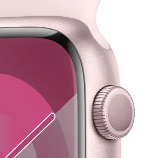 Apple Watch Series 9 - GPS + Cellular - 45mm - Pink Aluminium Case with Light Pink Sport Band - M/L