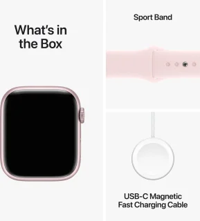 Apple Watch Series 9 - GPS + Cellular - 45mm - Pink Aluminium Case with Light Pink Sport Band - M/L