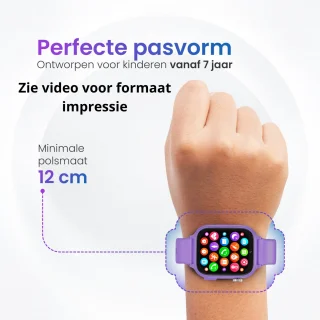 JuniorCompass 4G Smartwatch Kinderen - GPS Tracker - Vanaf 8 jr - SOS Functie - Videobellen & Stappenteller - Incl Simkaart