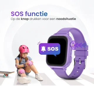 JuniorCompass 4G Smartwatch Kinderen - GPS Tracker - Vanaf 8 jr - SOS Functie - Videobellen & Stappenteller - Incl Simkaart