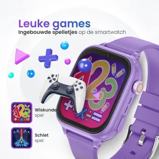 JuniorCompass 4G Smartwatch Kinderen - GPS Tracker - Vanaf 8 jr - SOS Functie - Videobellen & Stappenteller - Incl Simkaart