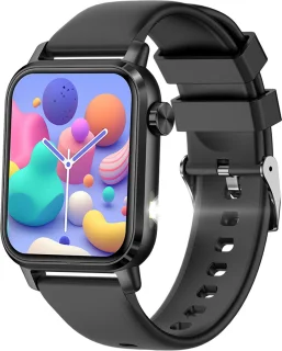 Smartwatch voor Dames en Heren - RVS, Siliconen Bandje - Hartslagmeter - Stappenteller - Slaapmonitor - Multisport - Compatibel met Android en iOS - Waterproof - Zwart en Roze