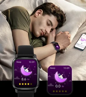 Smartwatch voor Dames en Heren - RVS, Siliconen Bandje - Hartslagmeter - Stappenteller - Slaapmonitor - Multisport - Compatibel met Android en iOS - Waterproof - Zwart en Roze