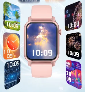 Smartwatch voor Dames en Heren - RVS, Siliconen Bandje - Hartslagmeter - Stappenteller - Slaapmonitor - Multisport - Compatibel met Android en iOS - Waterproof - Zwart en Roze