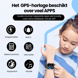 Protectly® GPS Horloge Kind Met Simkaart - SOS Knop - Smartwatch Kinderen - GPS Tracker Kind - Kinder Smartwatch - 4G - Videobellen - HD Camera - Whatsapp en SMS - Elke polsmaat - Incl. Simkaart