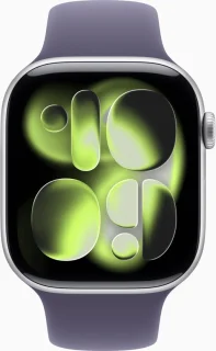 Apple Watch 11 - Wifi - 46mm - Silver Aluminium Case with Purple Fog Sport Band - S/M