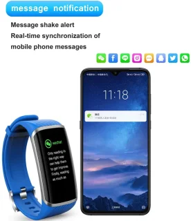 Slimme Fitness Armband Hulpmiddel met Hartslagmeter & Bloeddruk – Activiteitstracker Geschikt voor iOS en Android – Smart Band met Aanpasbare Wijzerplaat voor Mannen en Vrouwen\