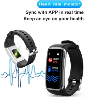 Slimme Fitness Armband Hulpmiddel met Hartslagmeter & Bloeddruk – Activiteitstracker Geschikt voor iOS en Android – Smart Band met Aanpasbare Wijzerplaat voor Mannen en Vrouwen\