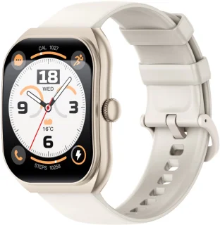 Knobbout 2.01” Smartwatch met Gebogen Scherm – Bluetooth Bellen, Hartslag & Slaapmonitoring, IP68 Waterdicht, 350mAh Batterij | Voor Sport & Gezondheid - Lichtgouden kleur