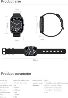 Knobbout 2.01” Smartwatch met Gebogen Scherm – Bluetooth Bellen, Hartslag & Slaapmonitoring, IP68 Waterdicht, 350mAh Batterij | Voor Sport & Gezondheid - Lichtgouden kleur