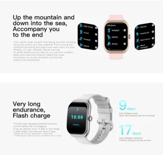 Knobbout 2.01” Smartwatch met Gebogen Scherm – Bluetooth Bellen, Hartslag & Slaapmonitoring, IP68 Waterdicht, 350mAh Batterij | Voor Sport & Gezondheid - Lichtgouden kleur