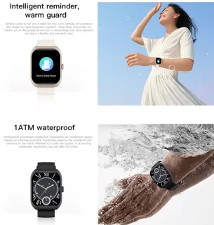 Knobbout 2.01” Smartwatch met Gebogen Scherm – Bluetooth Bellen, Hartslag & Slaapmonitoring, IP68 Waterdicht, 350mAh Batterij | Voor Sport & Gezondheid - Lichtgouden kleur