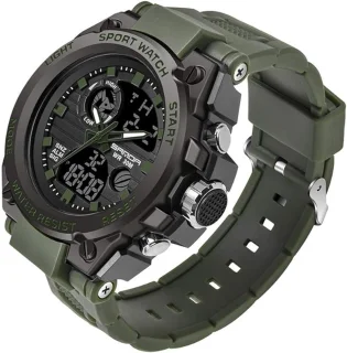 Heren Horloges Sport Outdoor Waterdichte Militaire Horloge voor Mannen Tactisch Horloge Analoge Digitale Datum Alarm Stopwatch Multifunctionele Tactiek Groot Gezicht Horloge voor Mannen