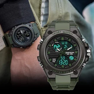 Heren Horloges Sport Outdoor Waterdichte Militaire Horloge voor Mannen Tactisch Horloge Analoge Digitale Datum Alarm Stopwatch Multifunctionele Tactiek Groot Gezicht Horloge voor Mannen