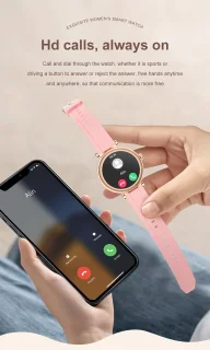 Knobbout 1.27" Smartwatch Dames - Bluetooth belfunctie-AI talk- Bloeddrukmeting -Langzame ademhalingstraining- Hartslagfunctie, Caloriemeting, Slaapmonitor, Afstandmeting, Bloedzuurstofanalyse - Gouden stainless steel band -Android en iOS- Goud
