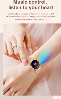 Knobbout 1.27" Smartwatch Dames - Bluetooth belfunctie-AI talk- Bloeddrukmeting -Langzame ademhalingstraining- Hartslagfunctie, Caloriemeting, Slaapmonitor, Afstandmeting, Bloedzuurstofanalyse - Gouden stainless steel band -Android en iOS- Goud