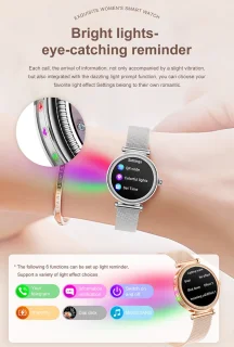 Knobbout 1.27" Smartwatch Dames - Bluetooth belfunctie-AI talk- Bloeddrukmeting -Langzame ademhalingstraining- Hartslagfunctie, Caloriemeting, Slaapmonitor, Afstandmeting, Bloedzuurstofanalyse - Gouden stainless steel band -Android en iOS- Goud