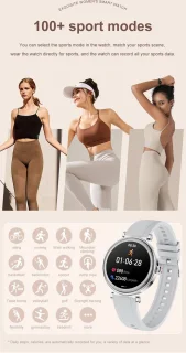 Knobbout 1.27" Smartwatch Dames - Bluetooth belfunctie-AI talk- Bloeddrukmeting -Langzame ademhalingstraining- Hartslagfunctie, Caloriemeting, Slaapmonitor, Afstandmeting, Bloedzuurstofanalyse - Gouden stainless steel band -Android en iOS- Goud