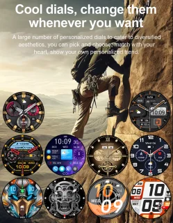 WizBay Premium Select® 1.43inch Amoled Sport Smartwatch Dames Heren - Android en iOS - IP68 - LED Zaklamp - Bluetooth Bellen - Hartslag & Slaap Monitor - Bloeddruk & Bloedzuurstofmeting - Multiple 60+ Sport Modi - Smartwatches - Zwart