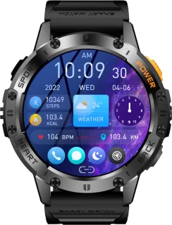 WizBay Premium Select® 1.43inch Amoled Sport Smartwatch Dames Heren - Android en iOS - IP68 - LED Zaklamp - Bluetooth Bellen - Hartslag & Slaap Monitor - Bloeddruk & Bloedzuurstofmeting - Multiple 60+ Sport Modi - Smartwatches - Zwart