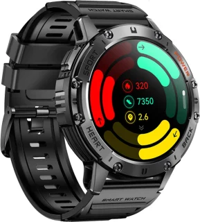 WizBay Premium Select® 1.43inch Amoled Sport Smartwatch Dames Heren - Android en iOS - IP68 - LED Zaklamp - Bluetooth Bellen - Hartslag & Slaap Monitor - Bloeddruk & Bloedzuurstofmeting - Multiple 60+ Sport Modi - Smartwatches - Zwart